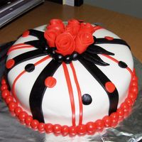 B&w With Red Accents This cake was ordered yesterday afternoon and needed this morning. I do not like working under pressure. All things considered, I think it...