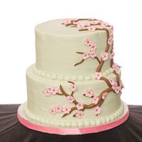 August Cherry Blossoms This is a 8 / 10 stacked sinfully chocolate cake with caramel filling. The recipient was a 12-yo girl who was completing her chemo therapy...