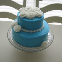 Wedding Shower Cake This was for my best friend's wedding shower I hosted. The top layer is chocolate and the bottom is vanilla. Buttercream frosting...