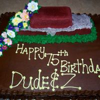 Brick Cake This cake was made for a friend. Her grandfather was a retired brick layer and her grandmother was a gardener. It was there 75th birthday...