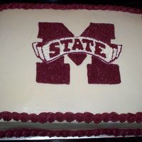 Msu Groom's Cake My first groom's cake. Mississippi State University white cake with buttercream icing.