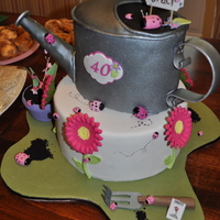 Garden made for 40th bday. Lady love to garden and loves lady bugs.