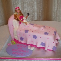 Faux Slumber Party For a friend's daughter's faux slumber party. Yellow cake, buttercream under fondant. Barbie is holding her fondant cell phone....