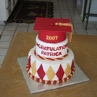 Graduation Cake For Patrick Made this for my sisters best friends grandson's graduation from high school. It is a butter cake with chocolate cream filling. I made...