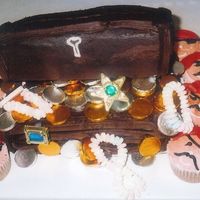 Pirate Chest And Pirate Cupcakes This was the first time I made a treasure chest and the cupcakes. They were for my grandson't birthday.