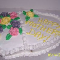 Mothers Day Cake Wilton double heart pan, with roses