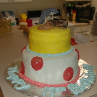 Daughter's Birthday Cake Mocha and vanilla cake layers with mocha filling