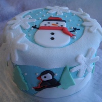 Winter Wonderland Little 6" cake simple winter cake.
