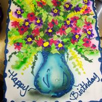 Flower Vase Airbrushed with btrcrm flowers