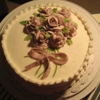 Rose Cake Wilton Class 1, Cake #3 My first roses! Made with Wilton buttercream.