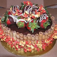 Thanksgiving Cake Chocolate cake, ganache for filling and frosting.