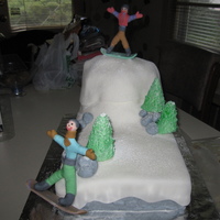 Mountain With Snowboarders 