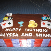 Double 21St Birthday Cake The empty space was for giant 21 candles...not just running out of stuff ;-) It's two layers of brownie with a fluff filling and fudge...