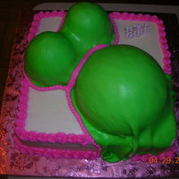 Baby Bump Cake 1st baby bump cake. Used fondant for the "baby covering" and buttercream for the rest of the icing.