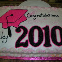 Graduation Cake Pink , black and white graduation cake all done in buttercream