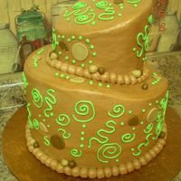 2 Tiered Topsy Turvy Baby Shower two tiered topsy turvy baby shower cake; all buttercream icing