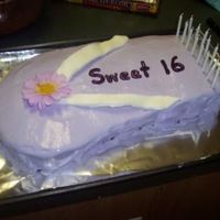 Sweet 16 Flip-Flop An ice cream cake for my daughters sweet 16 -- she had a luau party and the invites looked like flip-flops. The "cake" was made...