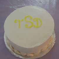 Seashell Anbiversary Cake Lemon cake with BC icing. First time using the candy molds for sea shells.