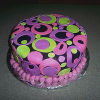 Teenage Birthday Cake I was inspired by pinkbunny's whimsical cake. My friend's daughter liked the popular mod colors, so I decided to make this cake....