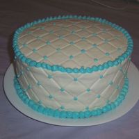 Basic Birthday Cake First time using the diamond impression mat. Liked the results. Red velvet cake with cream cheese BC.