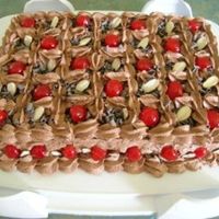 Low-Fat Chocolate Cherry Almond Cake Low Fat Chocolate cake and frosting made w/ sugar free chocolate pudding and Lite Cool Whip.