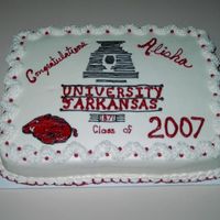 Alisha's College Graduation Red and white cake for daughter's college graduation