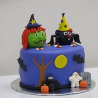 Halloween Fondant Cake Fondant covered cake with fondant accents