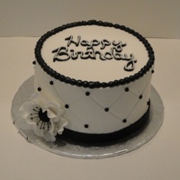 Black & White Birthday I was glad to be able to do something simple & elegant. Buttercream w/ fondant accents & gumpaste anenome