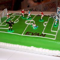 Soccer Field This was for a friend's 5 year old boy. He wanted a soccer cake. White cake with buttercream icing.