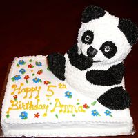 Panda BC panda. I added a party hat the next day as one of the dowls poked out the top.