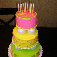 Bright Birthdays For my DD"S 16th and 14th birthday's. Their 2ys 1 week apart. @ their request bright colors and stacked all BC dif flavor choices...