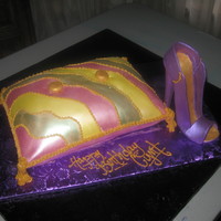 Pillow W/ 1 Stilletto There were 2 shoes for this cake but I didnt want to place the other on the pillow before delivery. The pillow was marble, vanilla and...