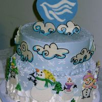 11-07_Snowpeople_Cake.jpg My take on the WBH winter wonderland cake. A 10" freckled mocha cake with chocolate hazlenut mousse filling and frangelico SMBC...