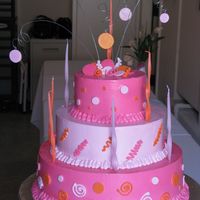 Italian Meringue Bc With White Chocolate Decorations My mother-in-law's 70th birthday cake! Italian meringue buttercream held up in hot Bakersfield California weather. White chocolate...