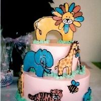Baby Shower Zoo Animals Wbh Design A midnight chocolate cake with cookies and cream filling, vanilla SMBC frosting and WBH white chocolate transfer zoo animals. So fun to do...