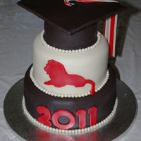 Haley's Graduation I made this for my cousin to celebrate her graduation from high school. It is vanilla cake covered in vanilla buttercream & fondant....