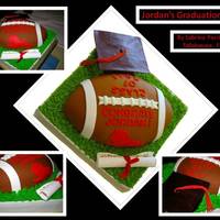 Jordan's Graduation Cake I made this for a friend's son graduation high school. He was a football player & wanted that to be the focus of the cake. It is...