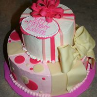 Jennifer's Birthday Cake White Cake SMBC with white chocolate accent