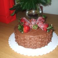 Father's Day Cake For Dh My second cake. Definetly need to practice the basketweave but, I'm happy with it as my first try! Top has 4 large strawberries and 4...