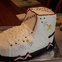 Air Jordan Sneaker I made this cake from a photo supplied by a friend. The layers are chocolate, vanilla and marble. The very top layer on the collar of the...