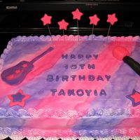 Hannah Montana Birthday Cake My friend added a doll and a few accents that really made it look good I thought. But of course I didn't take my camera with me.