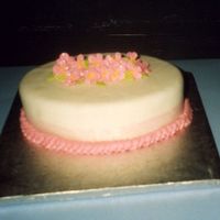 Wedding Topper fondant with RI flowers and sheer ribbon