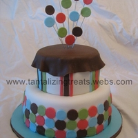 Dots And Stripes Invitation inspired cake for a baby shower.