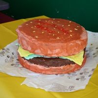 Mcdonald's Cheeseburger Cake A further view of the Cheeseburger Cake.