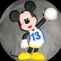 Mickey Mouse Volleyball Topper Fondant topper made for a friend's cake.