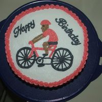Birthday Bike Cake My husband wanted this for one of his friends at work. A very last minute cake! I did the drawing free hand.