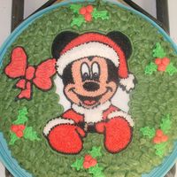 Mickey Mouse Christmas Cake! Chocolate cake I made for family Christmas party today...I'm so glad I tried this, I thought it was going to be difficult, but it...