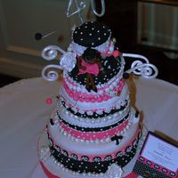 My 40Th Birthday Cake this was a cake i made for my 40th birthday. I put me on the cake too soon - and begin leaning! :( Anyway, things are made of fondant,...