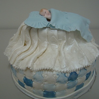 Boy Baby Shower All fondant. Hand painted with luster dust.