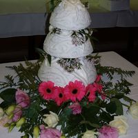 Silver Scroll White caramel cake with coconut filling.I painted the whole cake with royal icing then dusted it with alot of silver and antique silver...